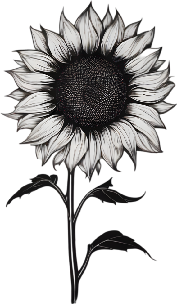 AI generated Sunflower icon, a close-up painting of a Sunflower. png