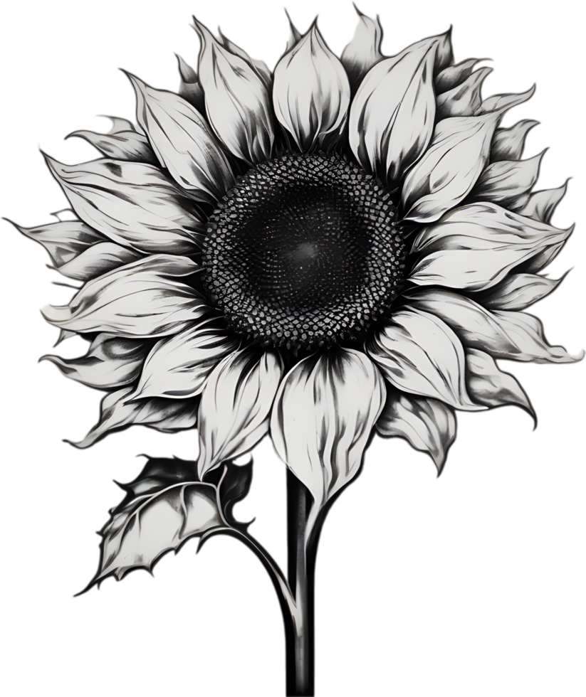 AI generated Sunflower icon, a close-up painting of a Sunflower. png