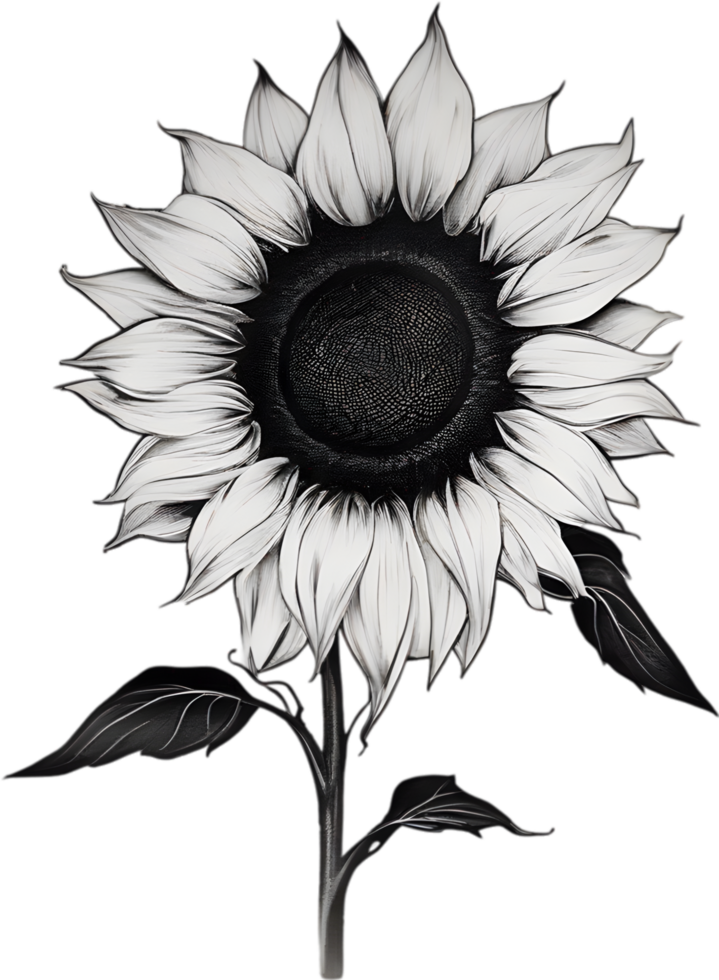 AI generated Sunflower icon, a close-up painting of a Sunflower. png