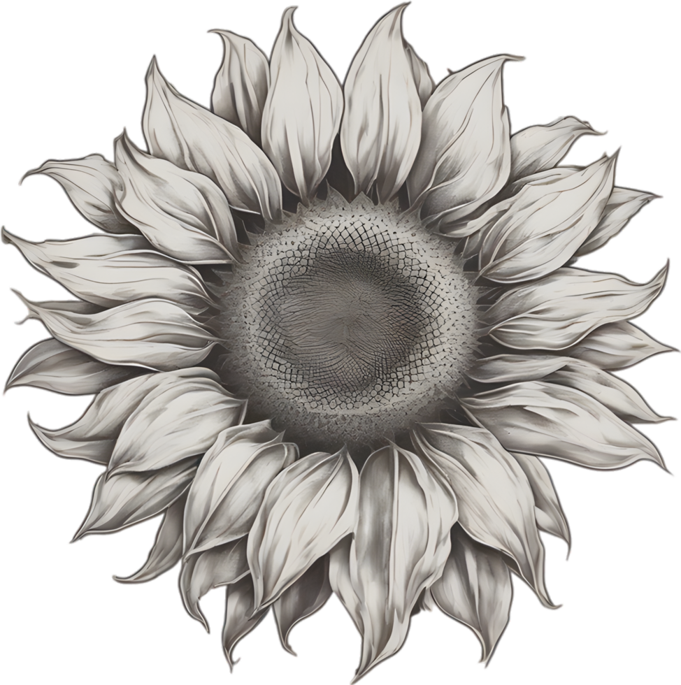 AI generated Sunflower icon, a close-up painting of a Sunflower. png