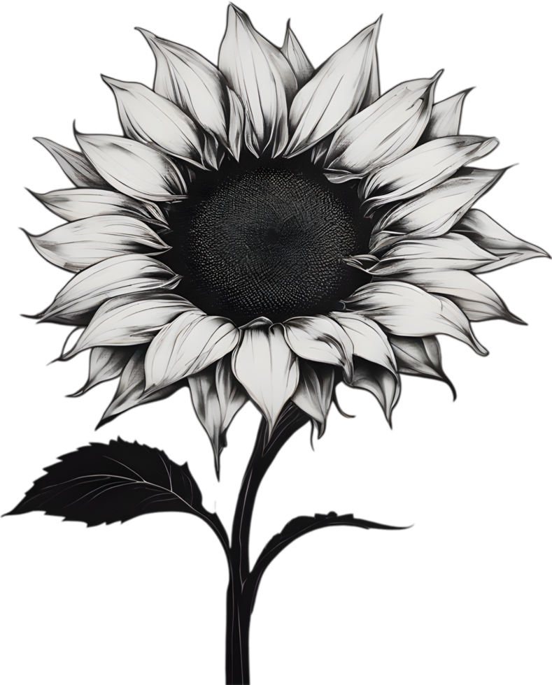 AI generated Sunflower icon, a close-up painting of a Sunflower. png