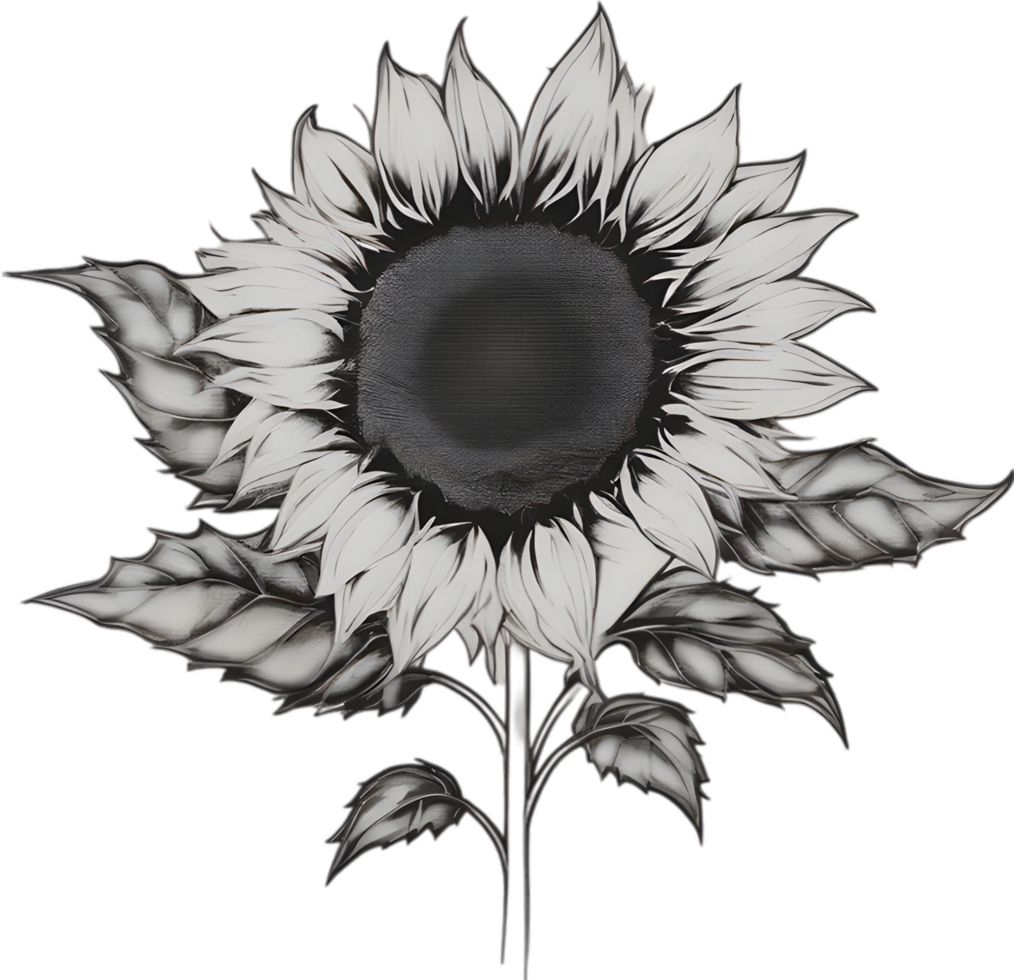 AI generated Sunflower icon, a close-up painting of a Sunflower. png
