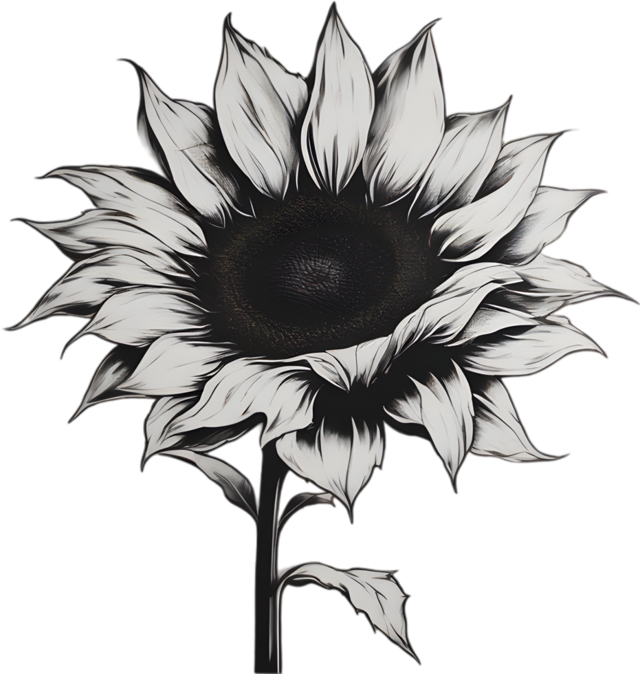 AI generated Sunflower icon, a close-up painting of a Sunflower. png