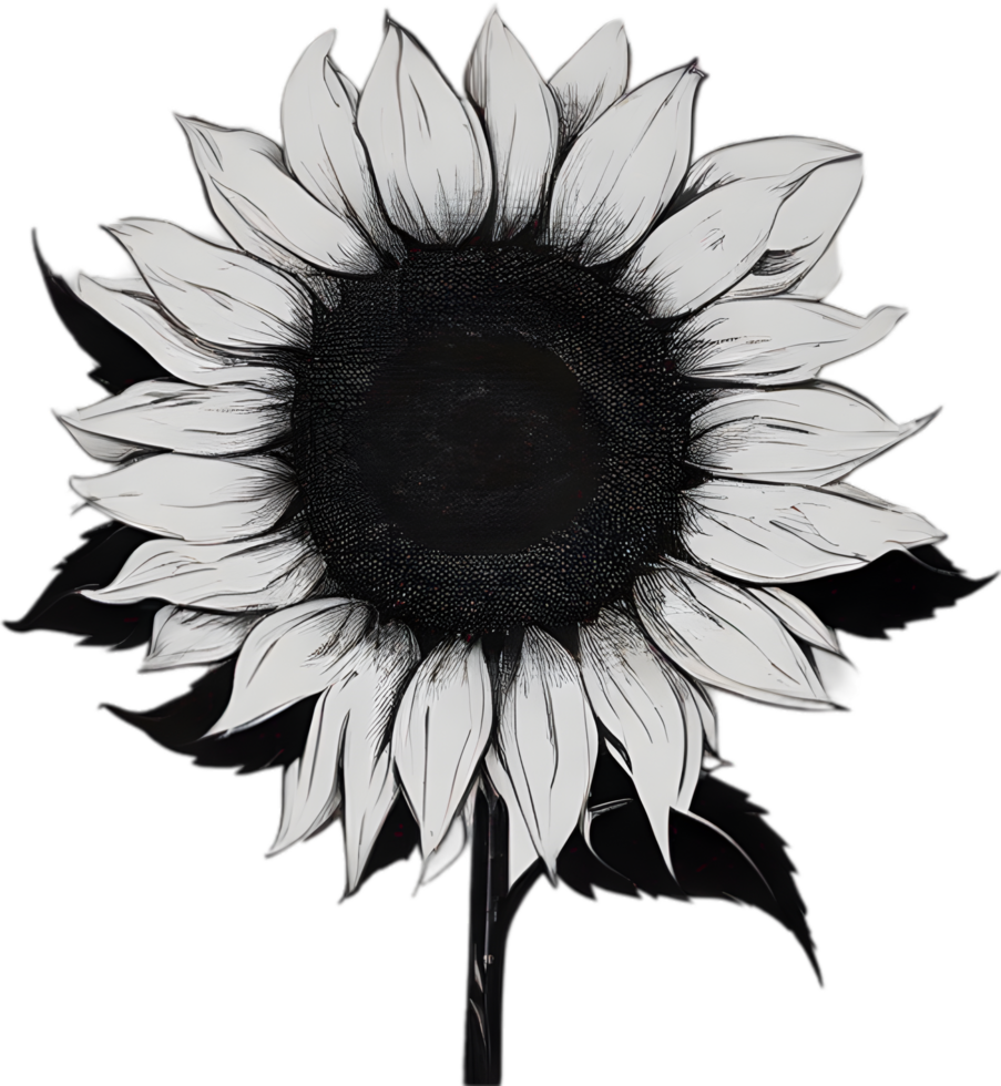 AI generated Sunflower icon, a close-up painting of a Sunflower. png