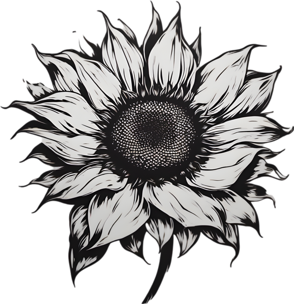 AI generated Sunflower icon, a close-up painting of a Sunflower. png