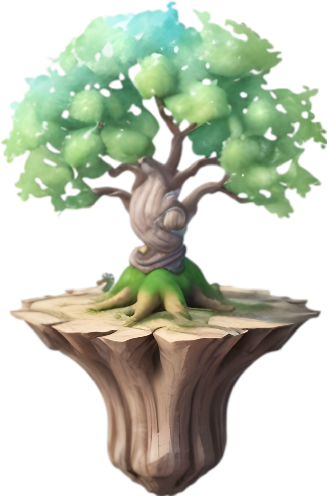 AI generated Tiny Yggdrasil icon, a close-up painting of a Tiny Yggdrasil. png