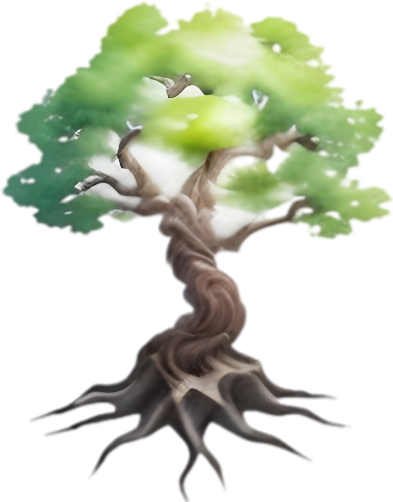AI generated Tiny Yggdrasil icon, a close-up painting of a Tiny Yggdrasil. png