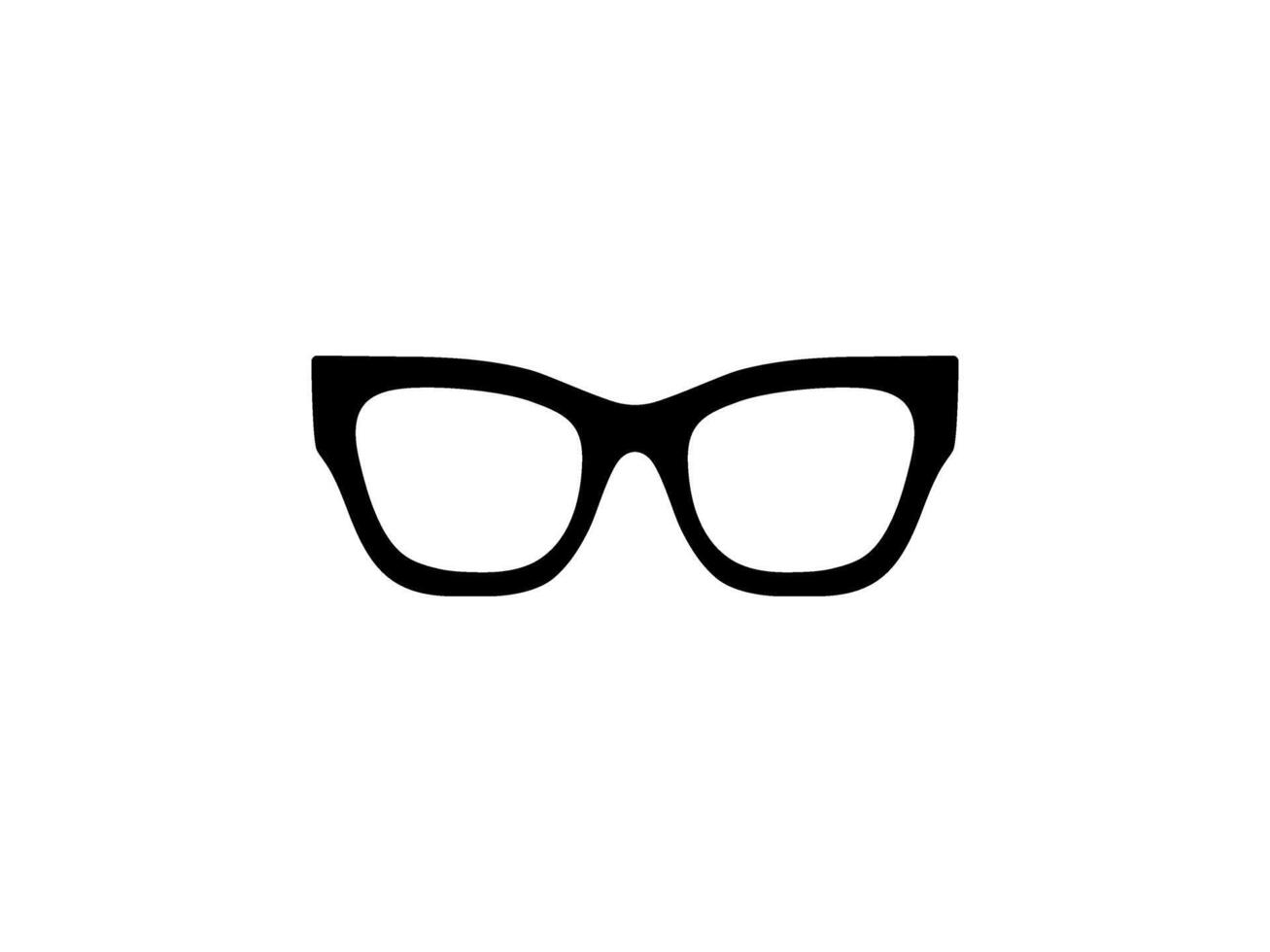 Eye Glasses Silhouette, Front View, Flat Style, can use for Pictogram, Logo Gram, Apps, Art Illustration, Template for Avatar Profile Image, Website, or Graphic Design Element. Vector Illustration