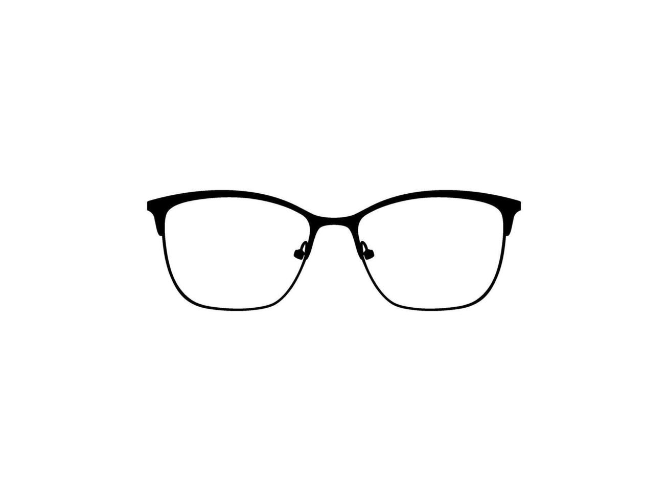 Eye Glasses Silhouette, Front View, Flat Style, can use for Pictogram, Logo Gram, Apps, Art Illustration, Template for Avatar Profile Image, Website, or Graphic Design Element. Vector Illustration