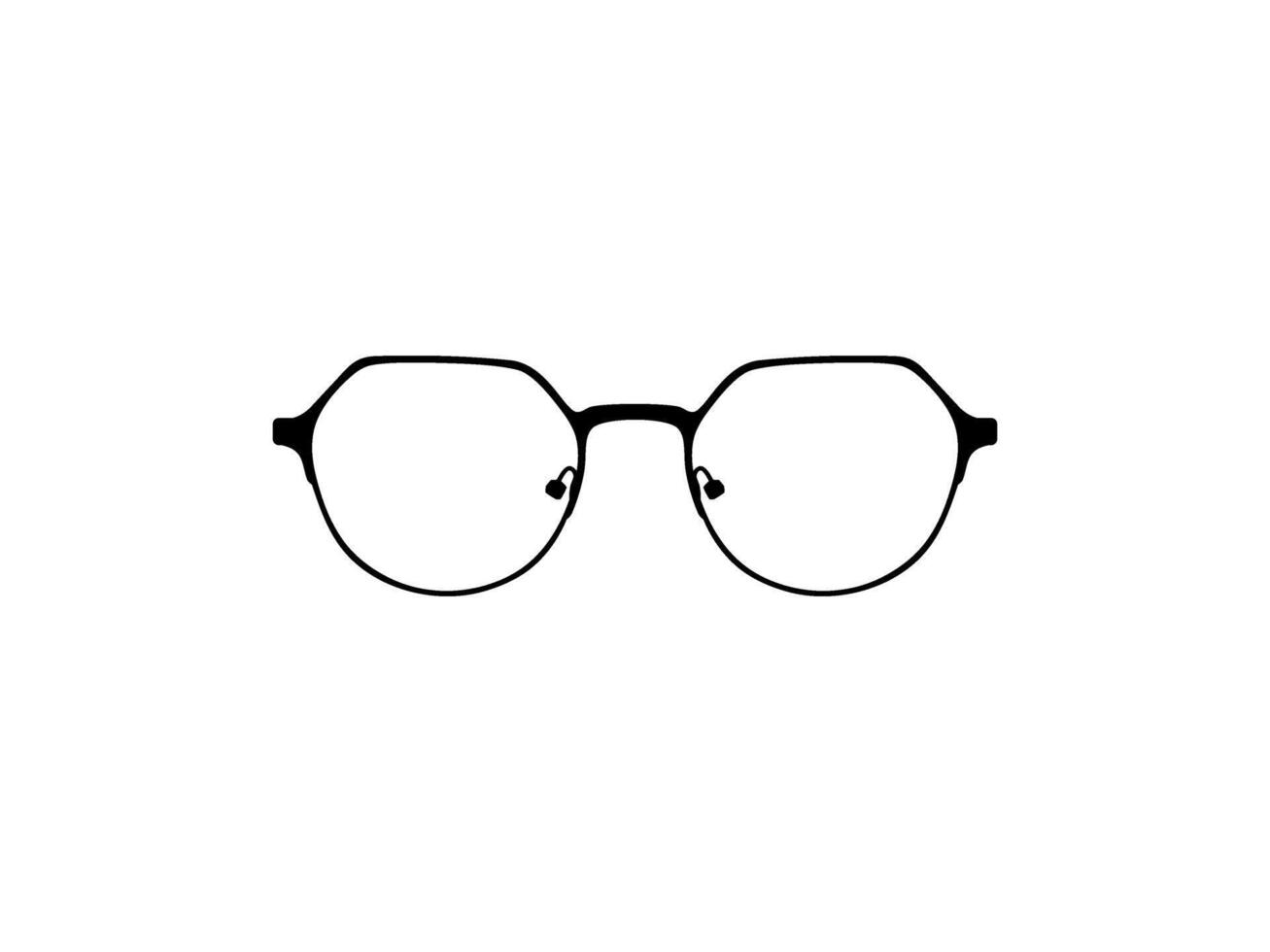 Eye Glasses Silhouette, Front View, Flat Style, can use for Pictogram, Logo Gram, Apps, Art Illustration, Template for Avatar Profile Image, Website, or Graphic Design Element. Vector Illustration