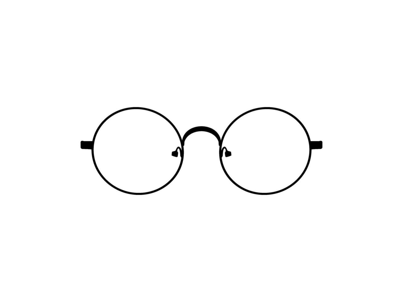 Eye Glasses Silhouette, Front View, Flat Style, can use for Pictogram, Logo Gram, Apps, Art Illustration, Template for Avatar Profile Image, Website, or Graphic Design Element. Vector Illustration