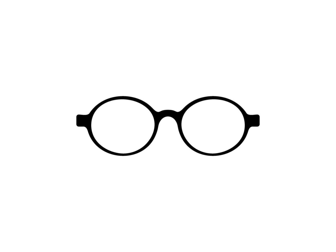 Eye Glasses Silhouette, Front View, Flat Style, can use for Pictogram, Logo Gram, Apps, Art Illustration, Template for Avatar Profile Image, Website, or Graphic Design Element. Vector Illustration