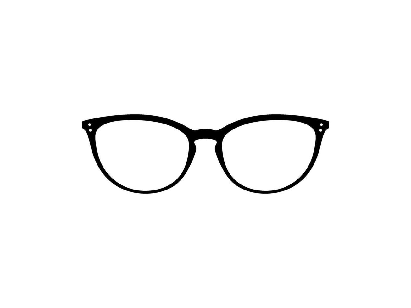 Eye Glasses Silhouette, Front View, Flat Style, can use for Pictogram, Logo Gram, Apps, Art Illustration, Template for Avatar Profile Image, Website, or Graphic Design Element. Vector Illustration