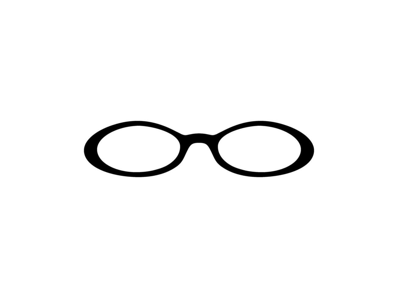 ojo lentes silueta, frente vista, plano estilo, lata utilizar para pictograma, logo gramo, aplicaciones, Arte ilustración, modelo para avatar perfil imagen, sitio web, o gráfico diseño elemento. vector ilustración