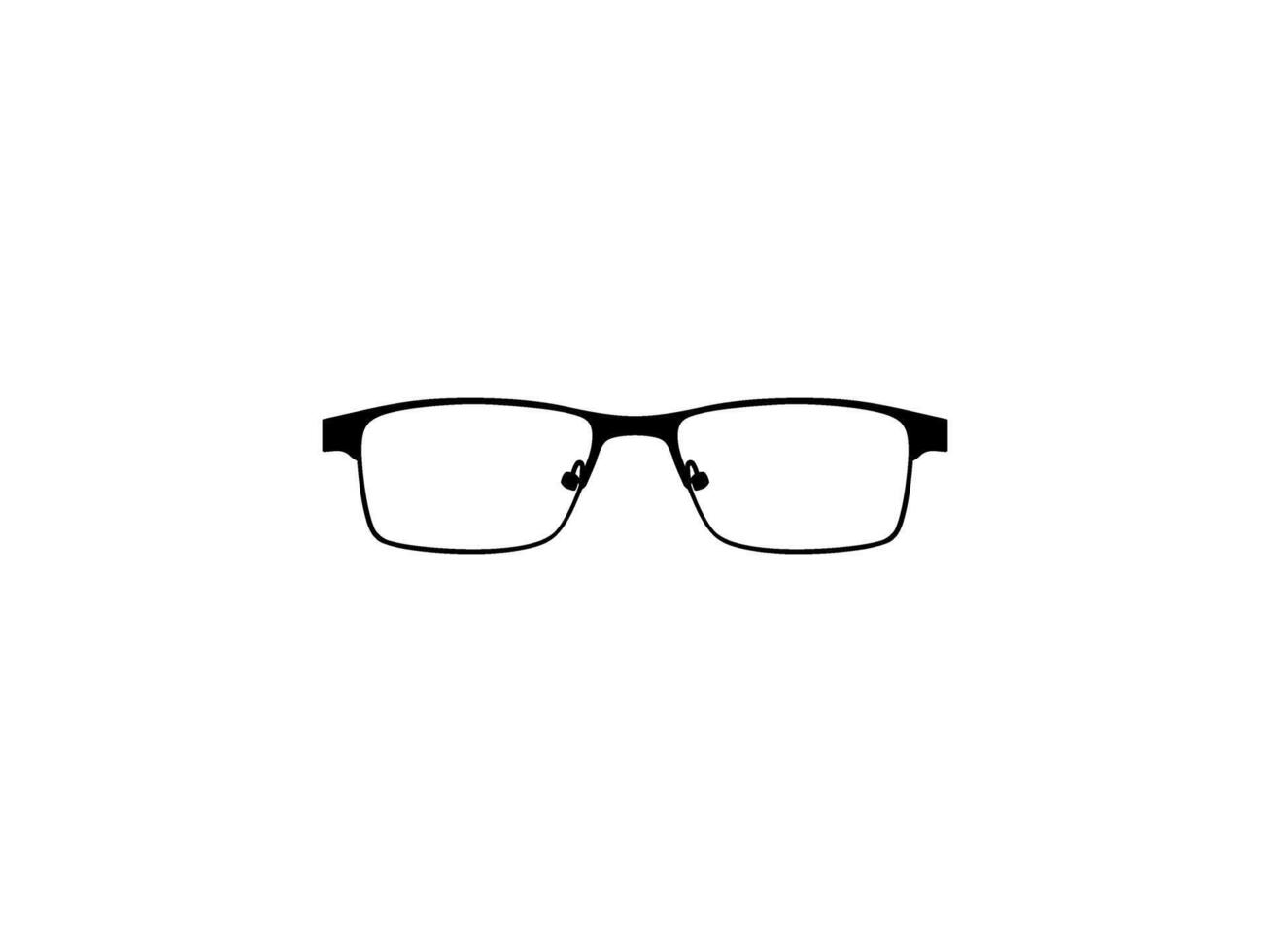 Eye Glasses Silhouette, Front View, Flat Style, can use for Pictogram, Logo Gram, Apps, Art Illustration, Template for Avatar Profile Image, Website, or Graphic Design Element. Vector Illustration
