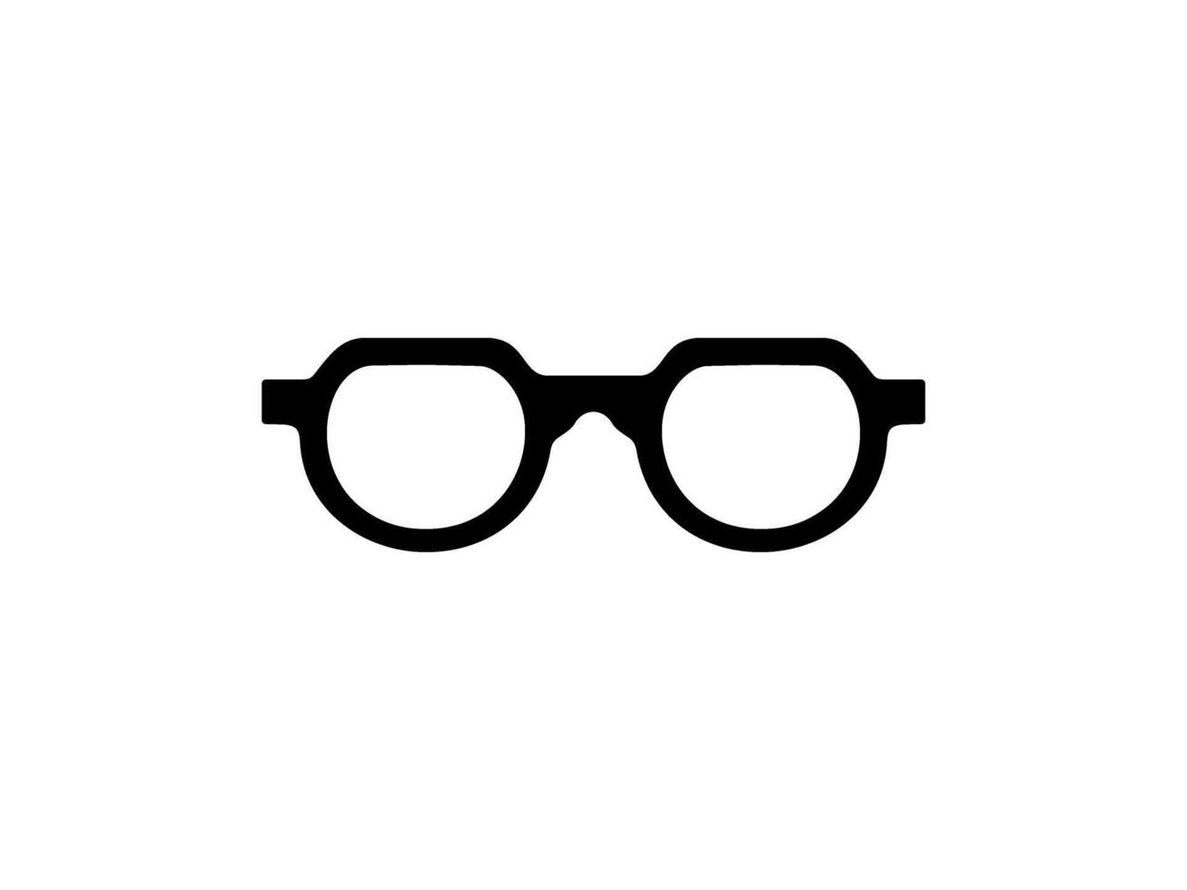 Eye Glasses Silhouette, Front View, Flat Style, can use for Pictogram, Logo Gram, Apps, Art Illustration, Template for Avatar Profile Image, Website, or Graphic Design Element. Vector Illustration