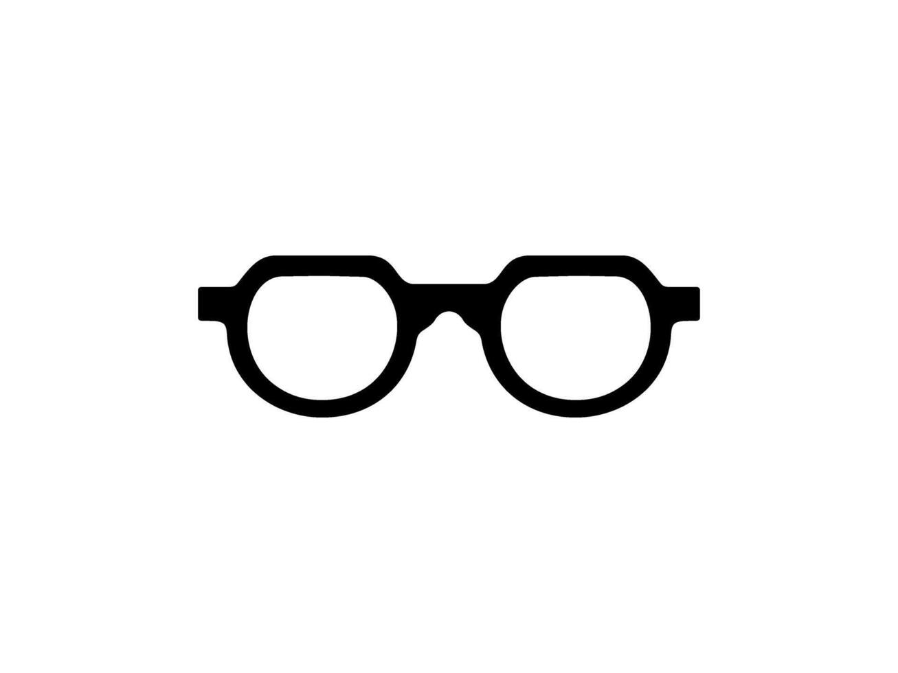 Eye Glasses Silhouette, Front View, Flat Style, can use for Pictogram, Logo Gram, Apps, Art Illustration, Template for Avatar Profile Image, Website, or Graphic Design Element. Vector Illustration