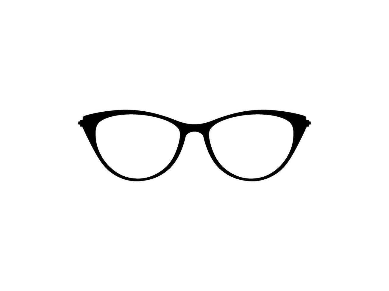 ojo lentes silueta, frente vista, plano estilo, lata utilizar para pictograma, logo gramo, aplicaciones, Arte ilustración, modelo para avatar perfil imagen, sitio web, o gráfico diseño elemento. vector ilustración