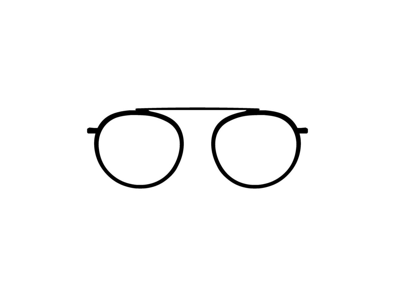 Eye Glasses Silhouette, Front View, Flat Style, can use for Pictogram, Logo Gram, Apps, Art Illustration, Template for Avatar Profile Image, Website, or Graphic Design Element. Vector Illustration