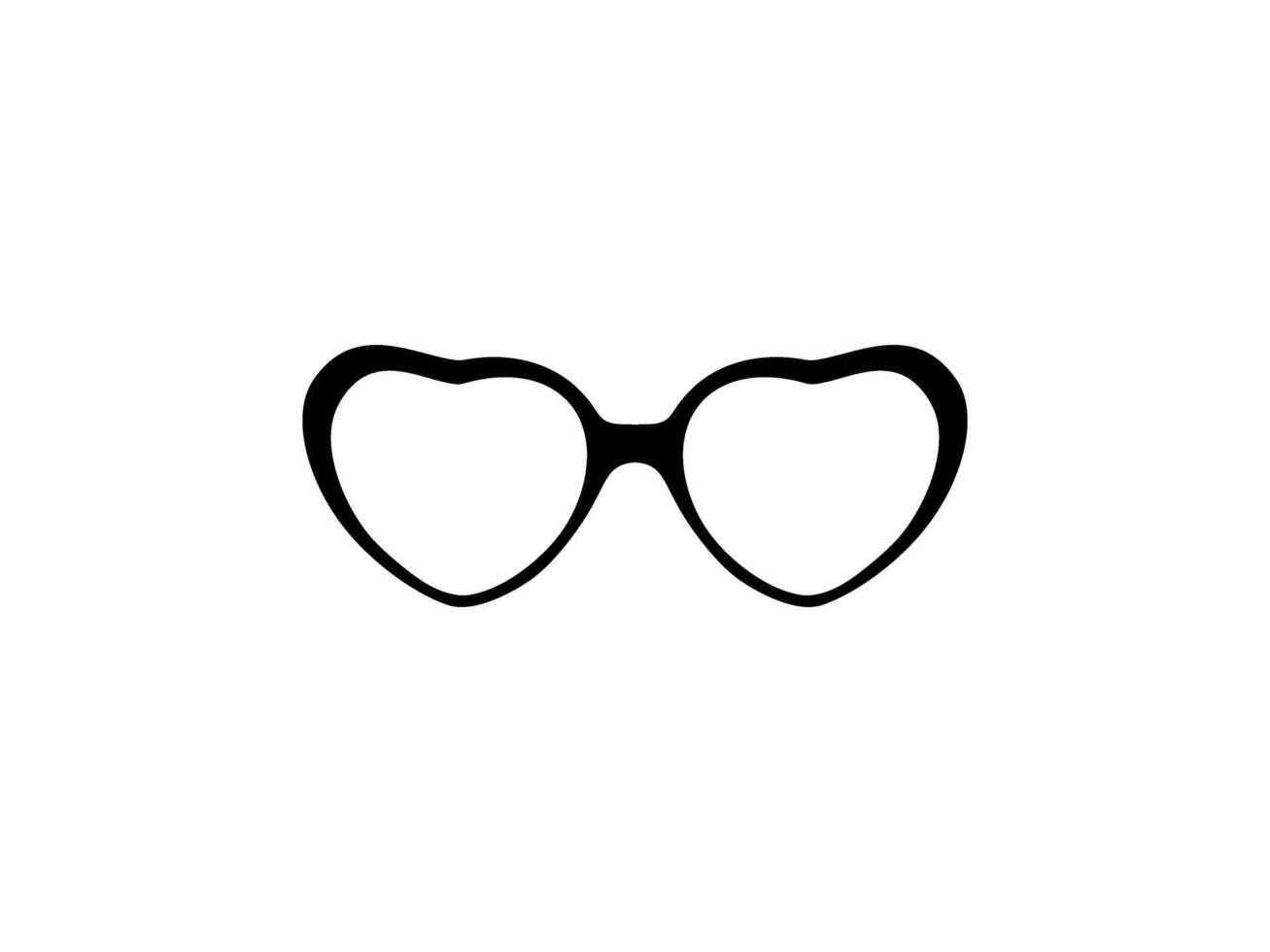 Eye Glasses Silhouette, Front View, Flat Style, can use for Pictogram, Logo Gram, Apps, Art Illustration, Template for Avatar Profile Image, Website, or Graphic Design Element. Vector Illustration