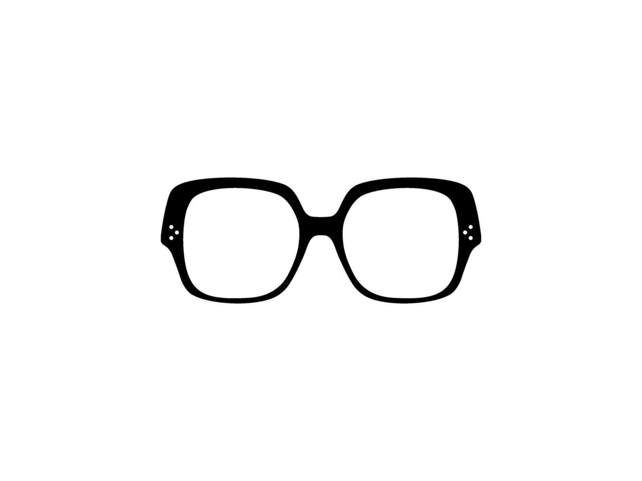 ojo lentes silueta, frente vista, plano estilo, lata utilizar para pictograma, logo gramo, aplicaciones, Arte ilustración, modelo para avatar perfil imagen, sitio web, o gráfico diseño elemento. vector ilustración