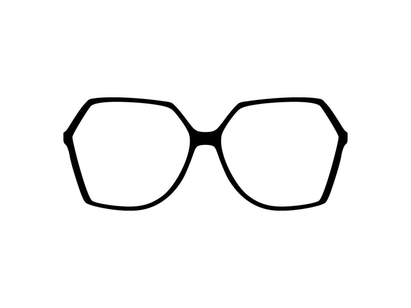 ojo lentes silueta, frente vista, plano estilo, lata utilizar para pictograma, logo gramo, aplicaciones, Arte ilustración, modelo para avatar perfil imagen, sitio web, o gráfico diseño elemento. vector ilustración