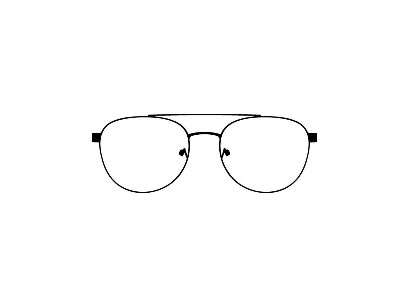 Eye Glasses Silhouette, Front View, Flat Style, can use for Pictogram, Logo Gram, Apps, Art Illustration, Template for Avatar Profile Image, Website, or Graphic Design Element. Vector Illustration