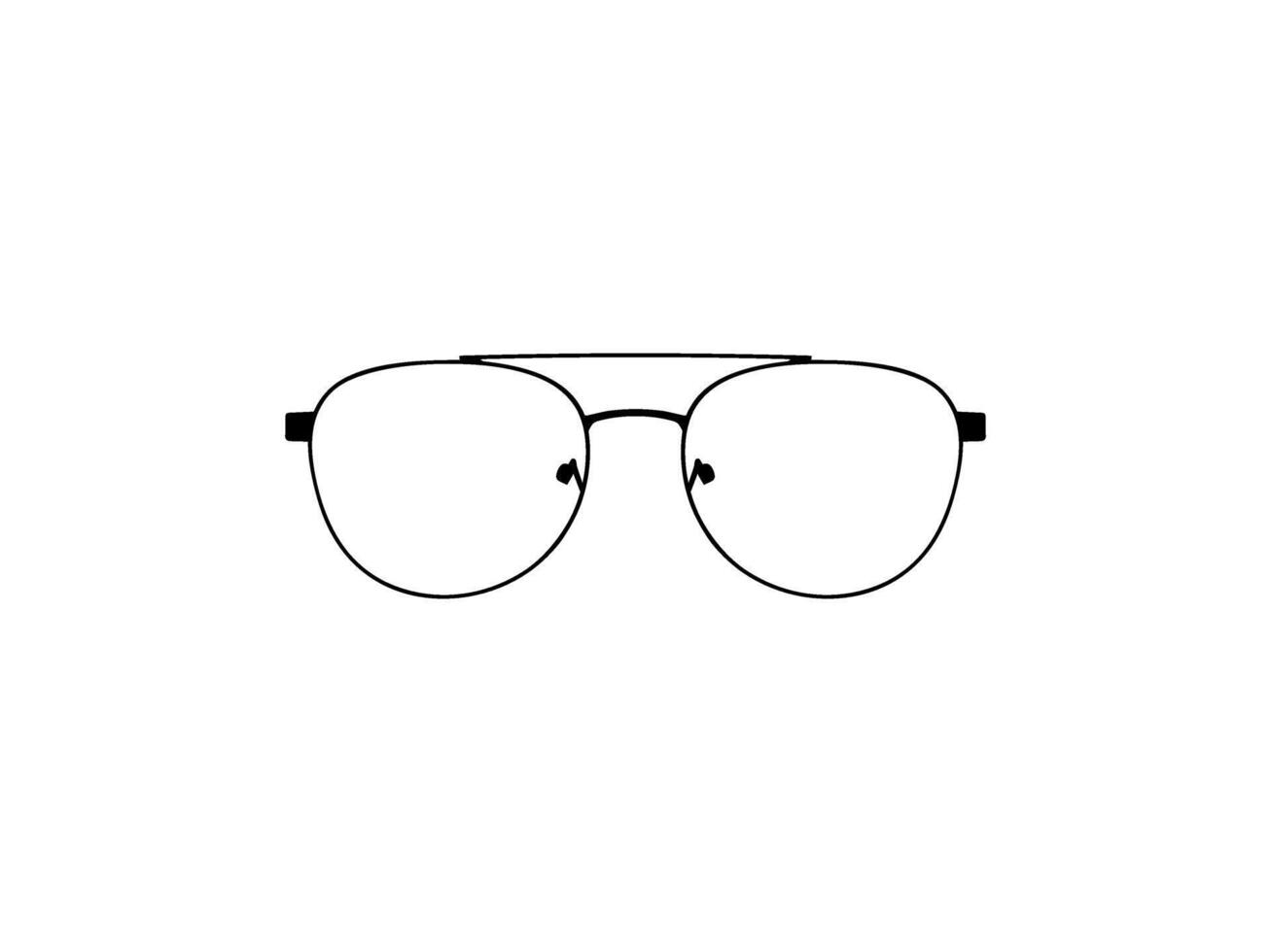 Eye Glasses Silhouette, Front View, Flat Style, can use for Pictogram, Logo Gram, Apps, Art Illustration, Template for Avatar Profile Image, Website, or Graphic Design Element. Vector Illustration