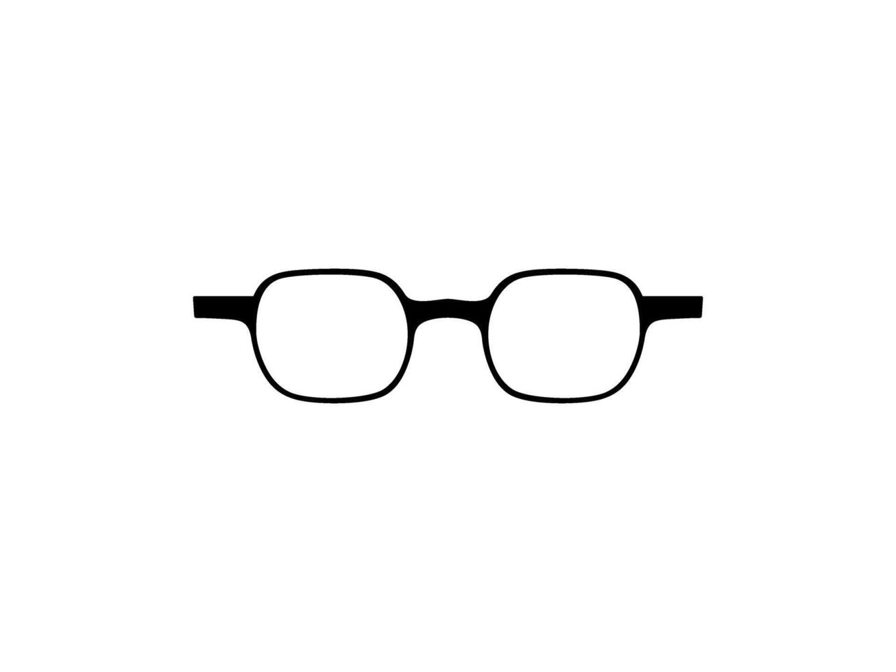 Eye Glasses Silhouette, Front View, Flat Style, can use for Pictogram, Logo Gram, Apps, Art Illustration, Template for Avatar Profile Image, Website, or Graphic Design Element. Vector Illustration
