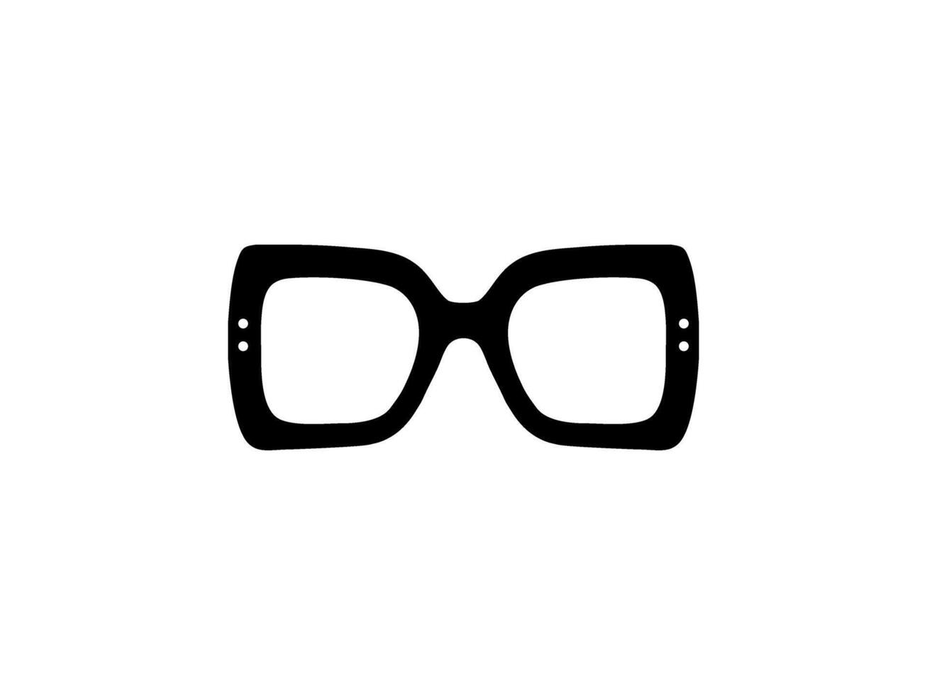 Eye Glasses Silhouette, Front View, Flat Style, can use for Pictogram, Logo Gram, Apps, Art Illustration, Template for Avatar Profile Image, Website, or Graphic Design Element. Vector Illustration
