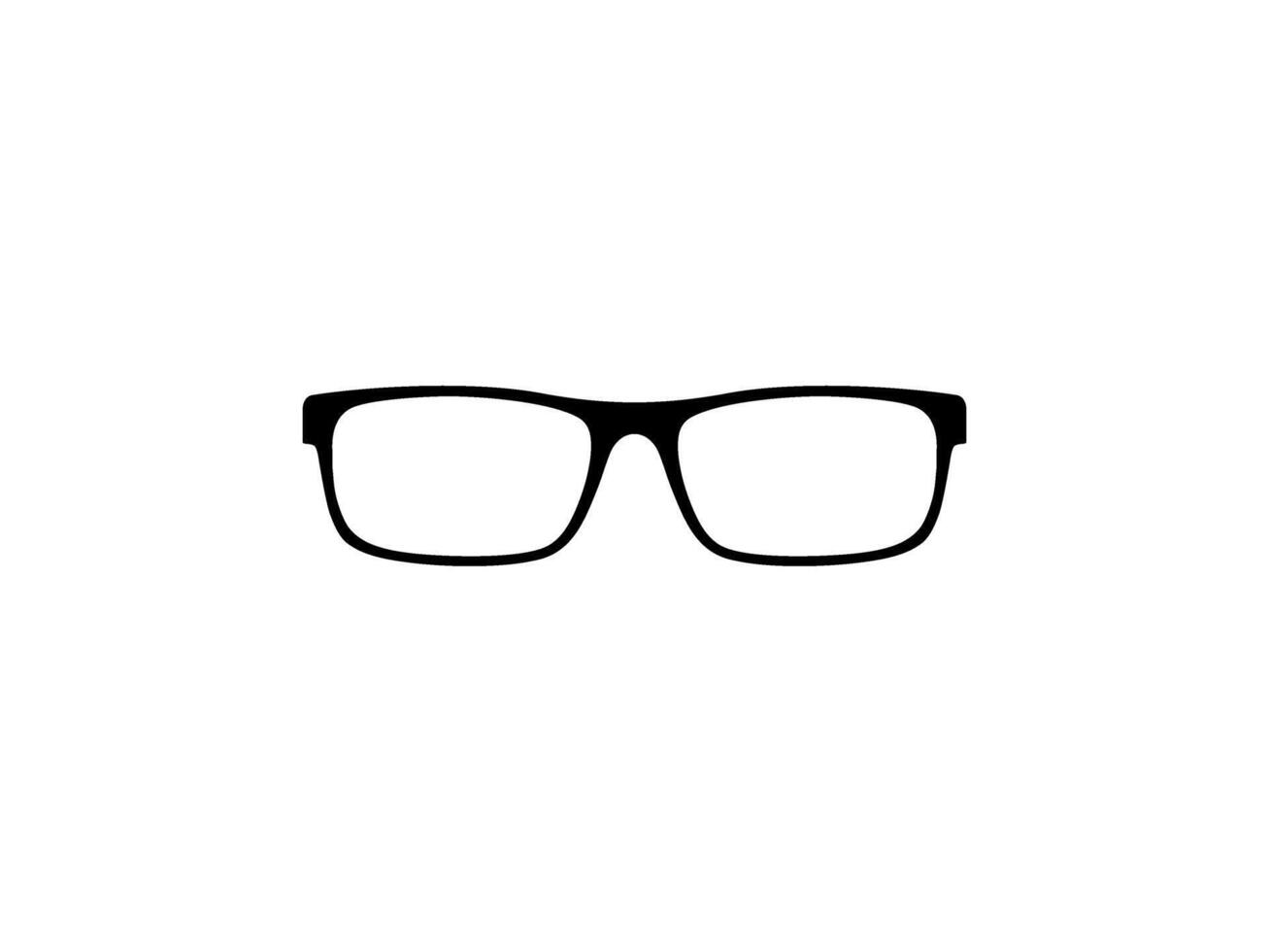 Eye Glasses Silhouette, Front View, Flat Style, can use for Pictogram, Logo Gram, Apps, Art Illustration, Template for Avatar Profile Image, Website, or Graphic Design Element. Vector Illustration