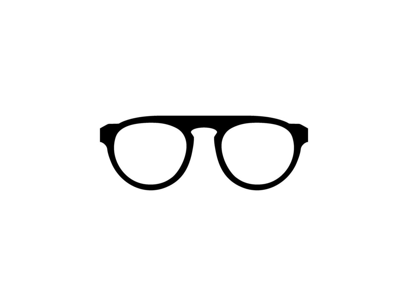 Eye Glasses Silhouette, Front View, Flat Style, can use for Pictogram, Logo Gram, Apps, Art Illustration, Template for Avatar Profile Image, Website, or Graphic Design Element. Vector Illustration