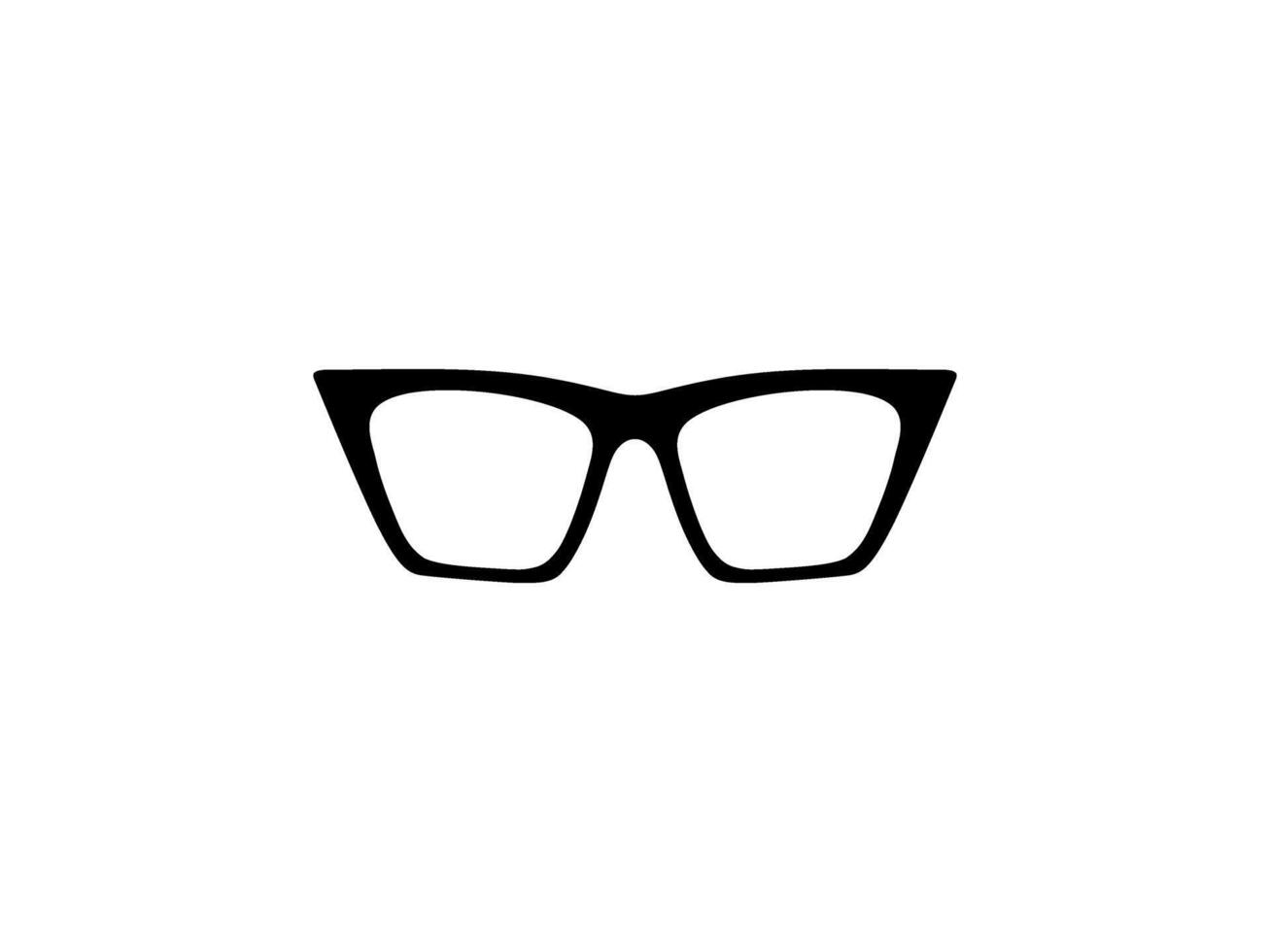 Eye Glasses Silhouette, Front View, Flat Style, can use for Pictogram, Logo Gram, Apps, Art Illustration, Template for Avatar Profile Image, Website, or Graphic Design Element. Vector Illustration
