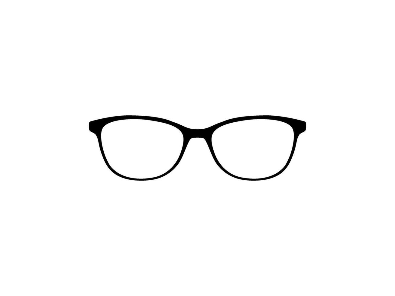Eye Glasses Silhouette, Front View, Flat Style, can use for Pictogram, Logo Gram, Apps, Art Illustration, Template for Avatar Profile Image, Website, or Graphic Design Element. Vector Illustration