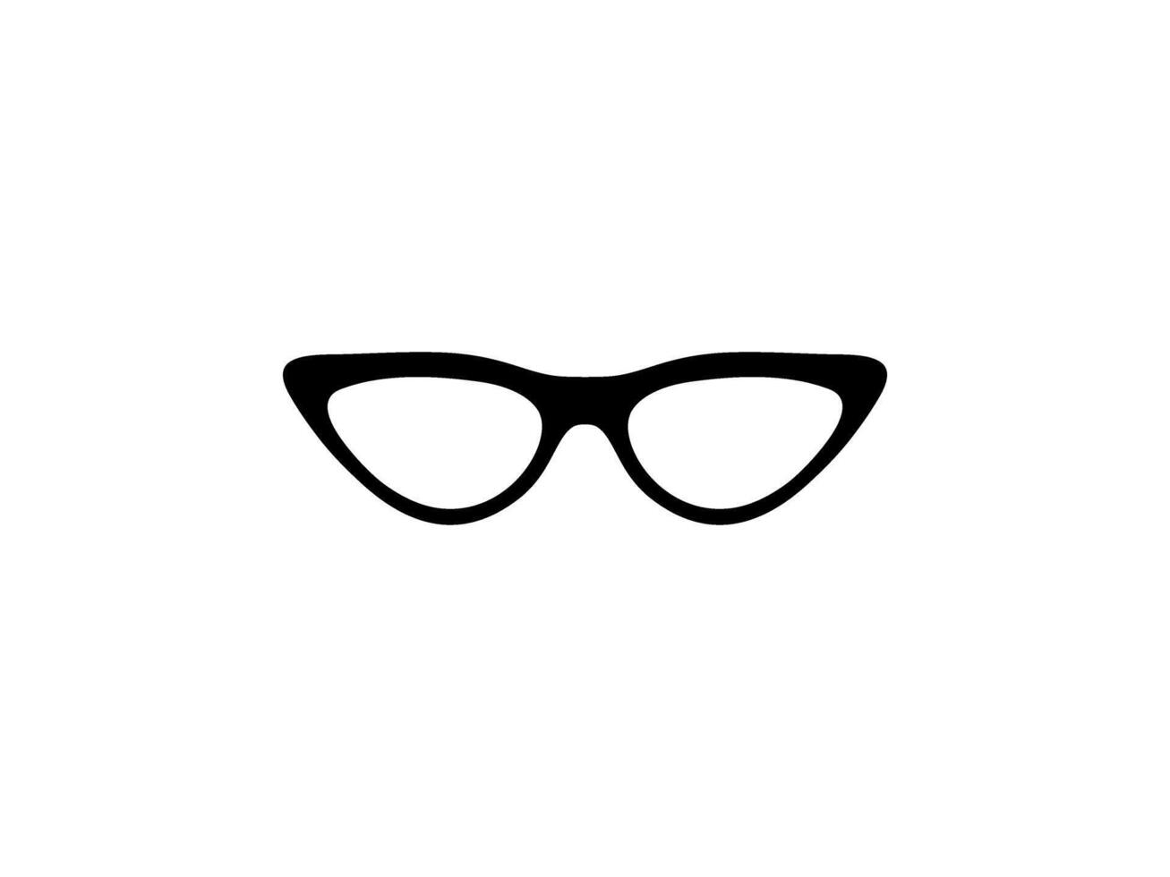 Eye Glasses Silhouette, Front View, Flat Style, can use for Pictogram, Logo Gram, Apps, Art Illustration, Template for Avatar Profile Image, Website, or Graphic Design Element. Vector Illustration