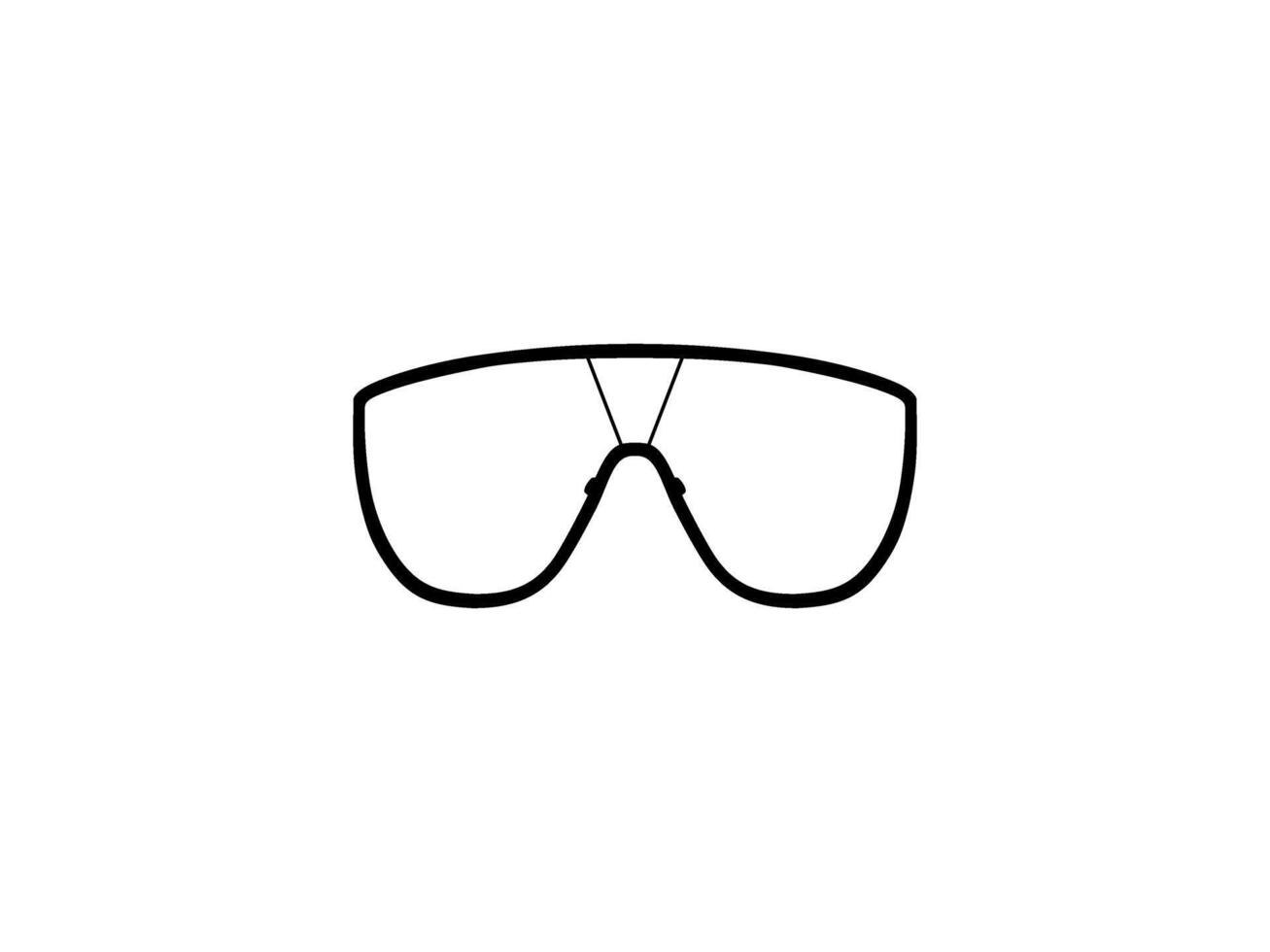 Eye Glasses Silhouette, Front View, Flat Style, can use for Pictogram, Logo Gram, Apps, Art Illustration, Template for Avatar Profile Image, Website, or Graphic Design Element. Vector Illustration