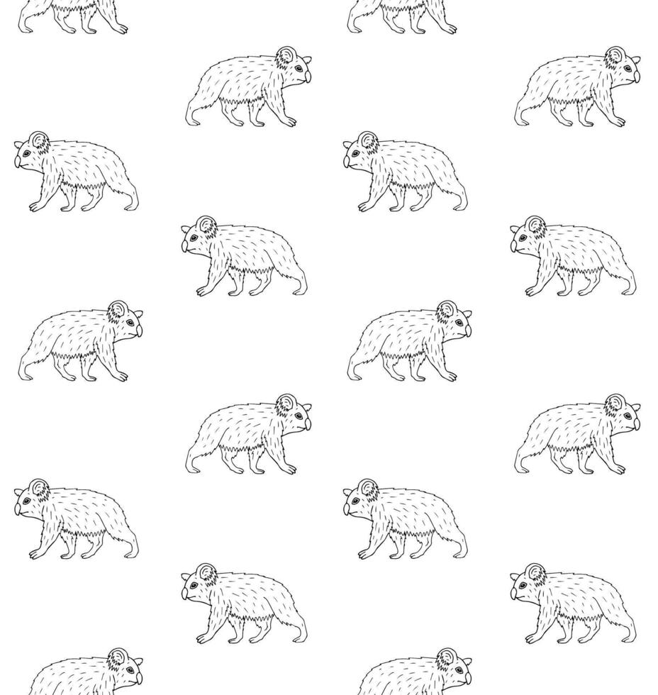 Vector seamless pattern of hand drawn koala