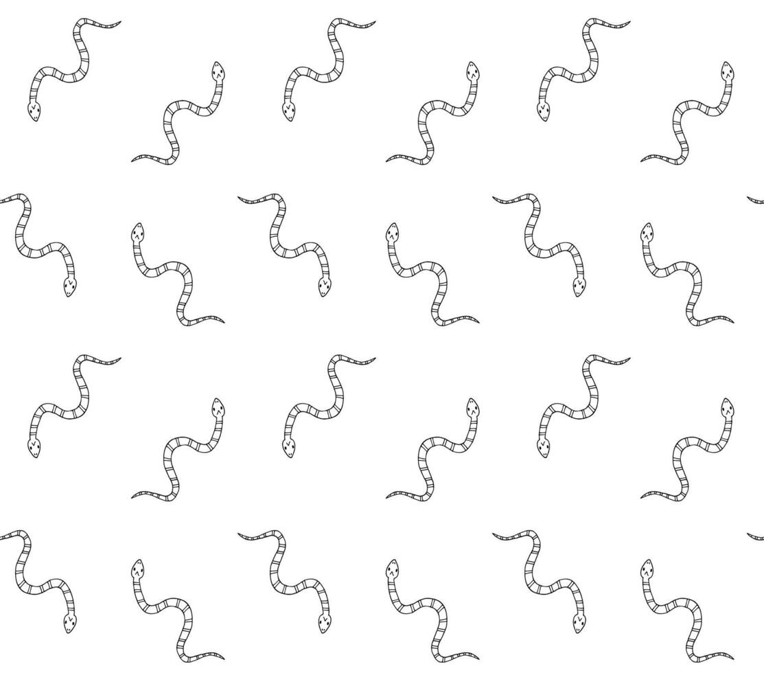 Vector seamless pattern of hand drawn snake