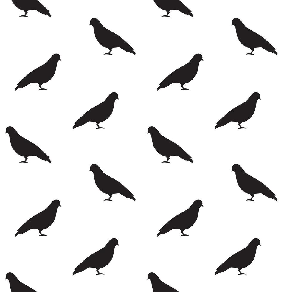 Vector seamless pattern of pigeon silhouette