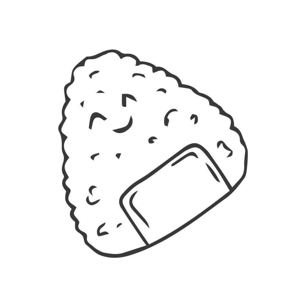 Cute Japanese Onigiri Rice Ball Cartoon Character Premium Vector