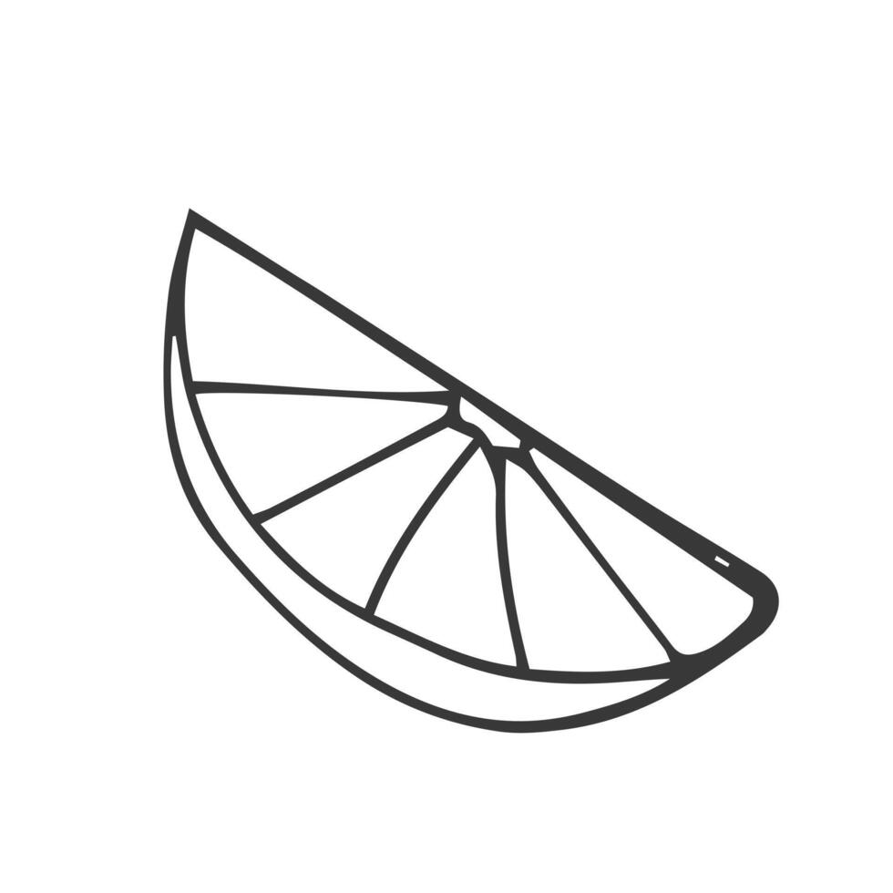 Single element hand drawn lemon slice icon. vector