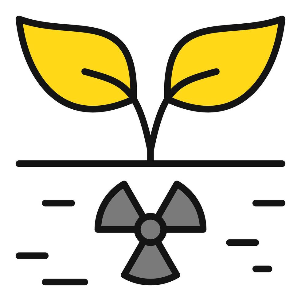 radiación en suelo vector radioactivo peligro de colores icono o símbolo