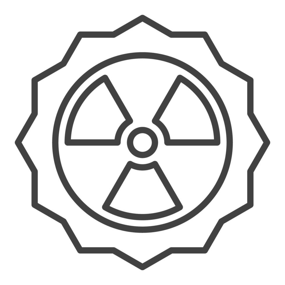 Sun Radiation vector Radioactive icon or symbol in outline style