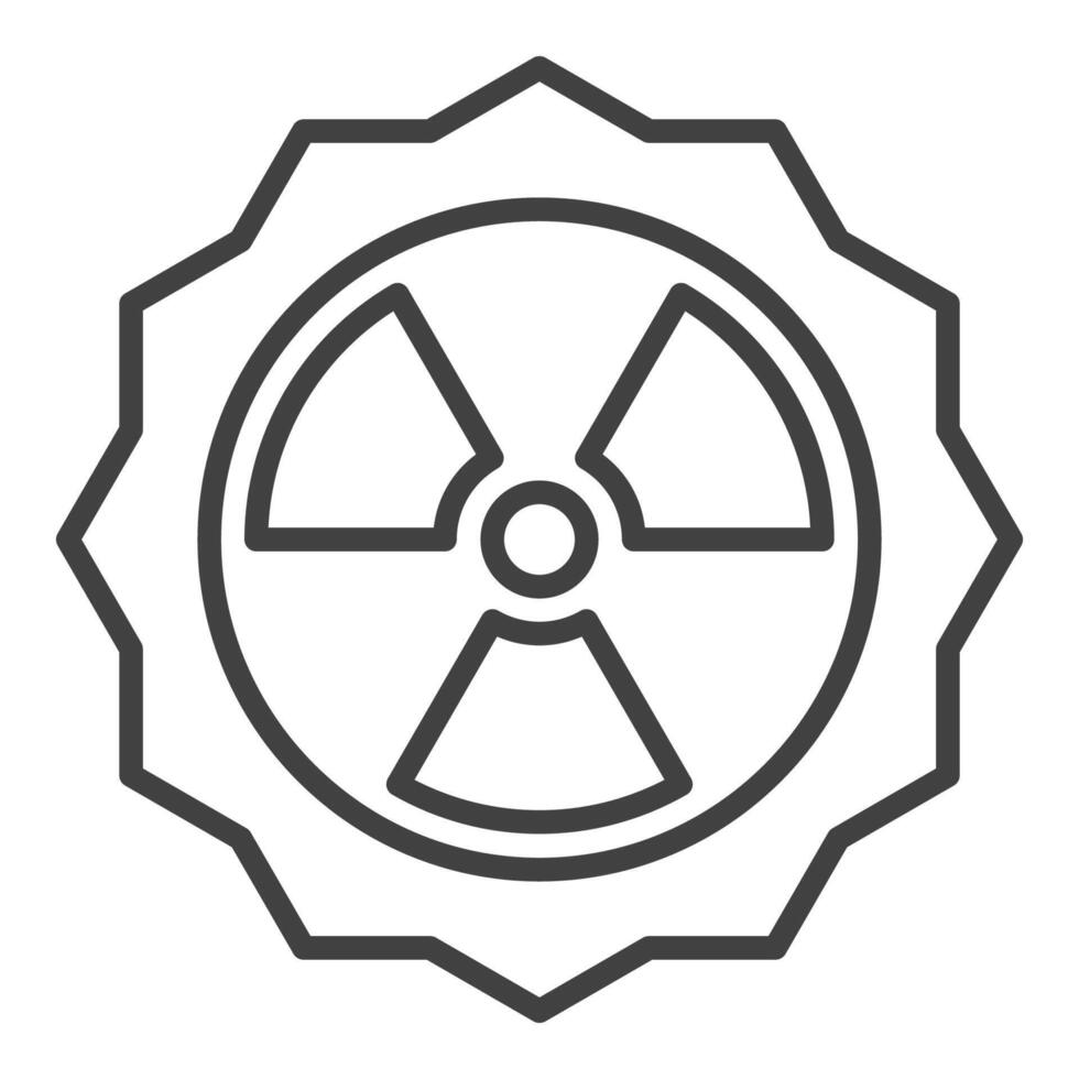 Sun Radiation vector Radioactive icon or symbol in outline style