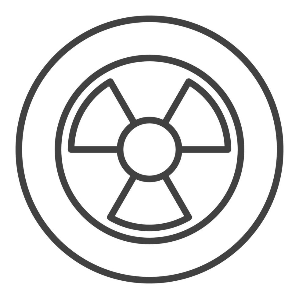 Radiation vector Radioactive Hazard round icon or symbol in thin line style
