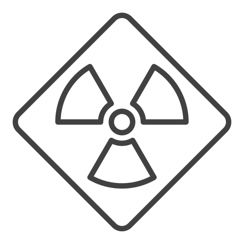 Vector Radiation Warning minimal linear icon or symbol