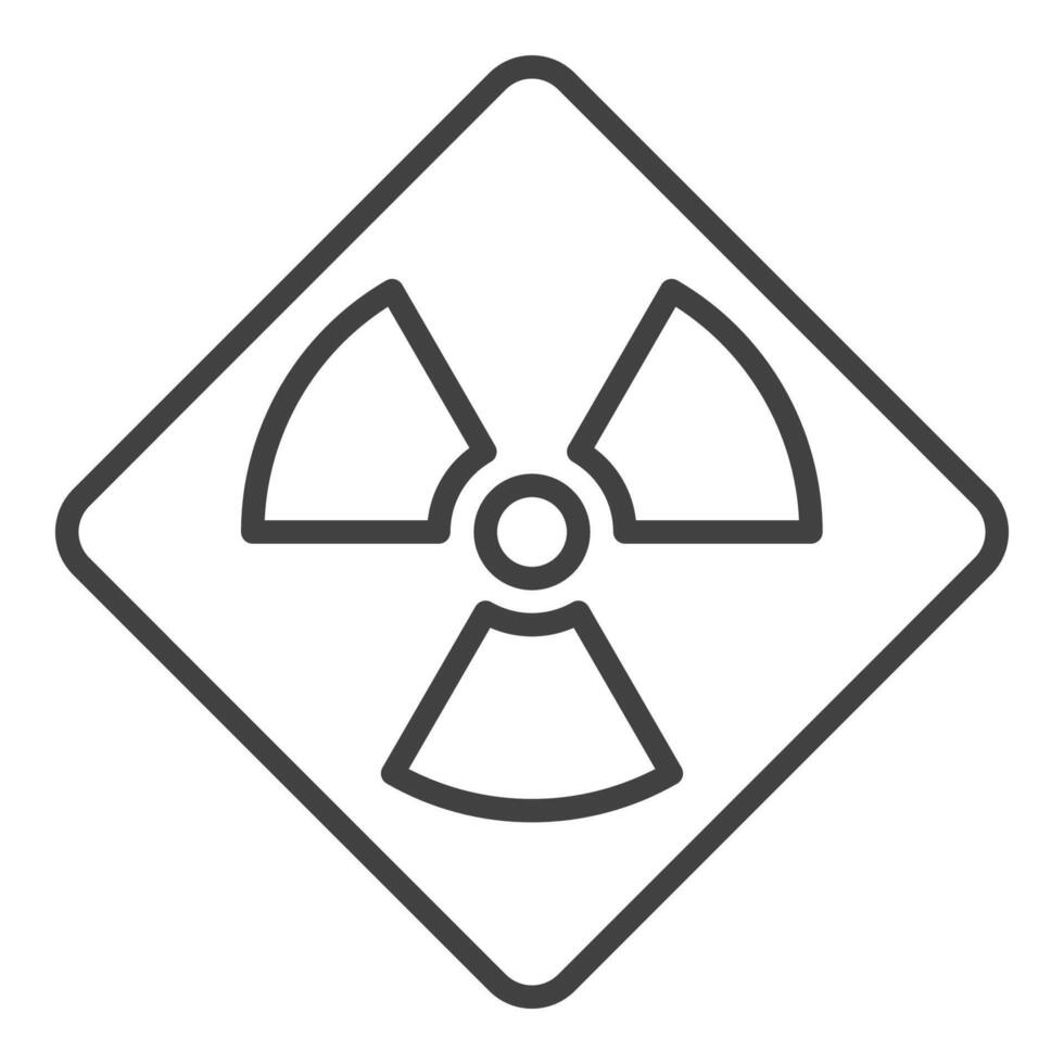 Vector Radiation Warning minimal linear icon or symbol