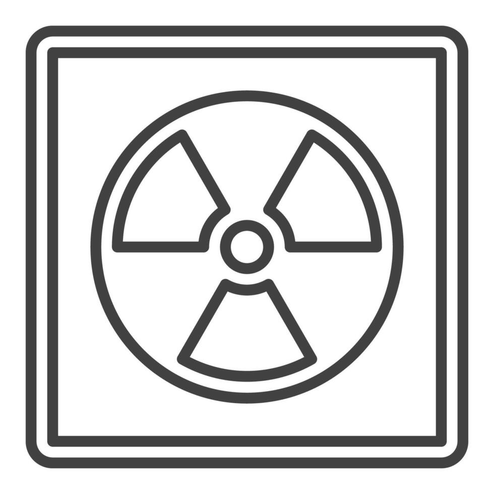 Radiation vector Danger Zone thin line square icon or symbol