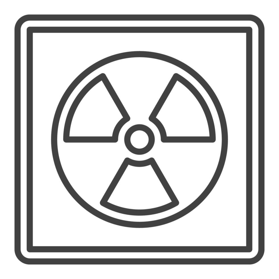 Radiation vector Danger Zone thin line square icon or symbol