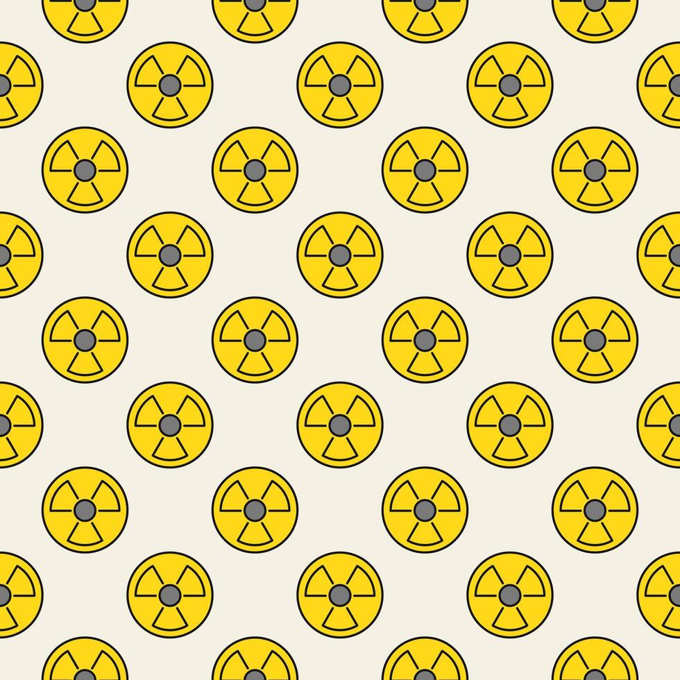 Radiation Pollution vector Radioactive Hazard colored seamless pattern